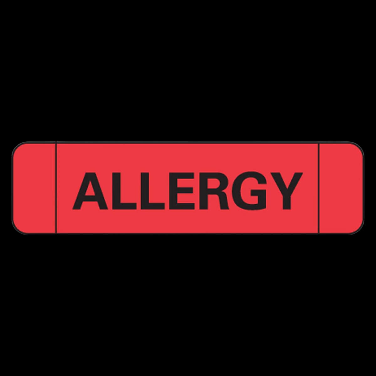 Precision Dynamics Ident-Alert Wristband Companion Label, Red, 1-1/2" x 3/8", 500/Roll - Label Allergy - Image 1