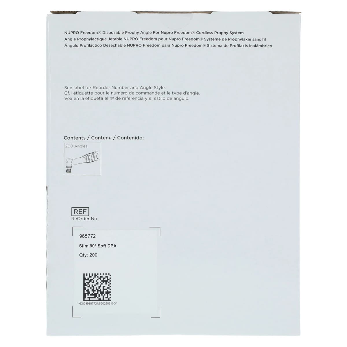 NUPRO Freedom Slim Disposable Prophy Angles, Soft Cup, 90 Degree, Latex-Free, Lavender, 200/Box, 965772 thumbnail 5