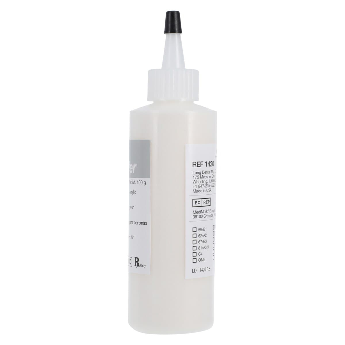 Jet Tooth Shade Acrylic Powder, Shade B2, Self-Cure, 4 oz Refill Bottle thumbnail 4
