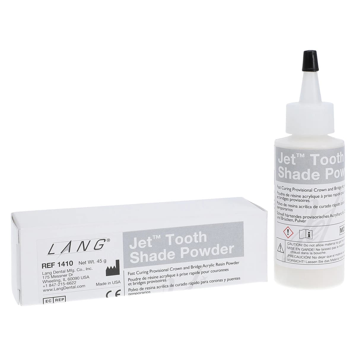 Jet Tooth Shade Acrylic Powder, Shade A2, Self-Cure, 2 oz Refill - Jet Tooth Shade Acrylic Powder - Image 1