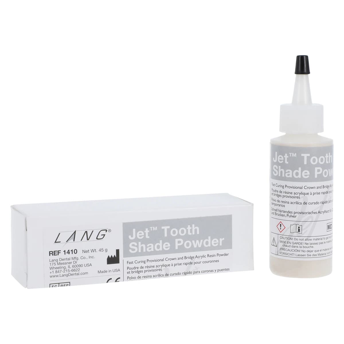 Jet Tooth Shade Acrylic Powder, Shade A4, Self-Cure, 2 oz Refill Bottle - Jet Tooth Shade Acrylic Powder - Image 1
