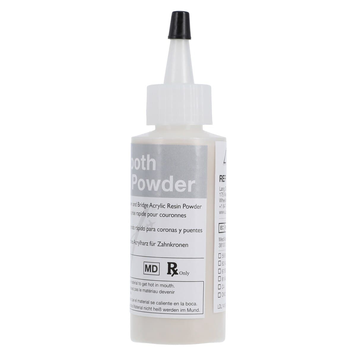 Jet Tooth Shade Acrylic Powder, Shade A4, Self-Cure, 2 oz Refill Bottle thumbnail 4