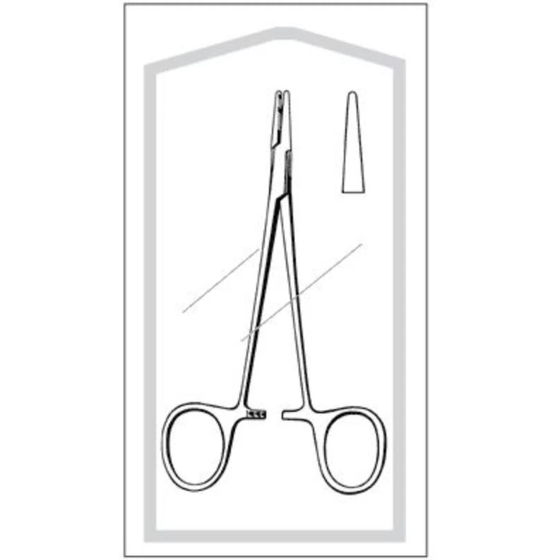Sklar Econo Halsey Needle Holder, Smooth, 5-1/4" Stainless Steel, 25/Box - Nh Halsey Disp Smooth - Image 1