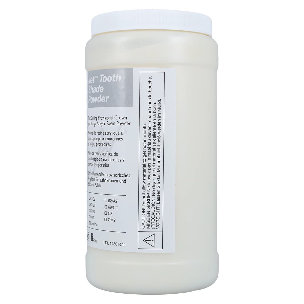 Jet™ Tooth Shade Acrylic Powder #60/A1, 1 lb, Self-Curing, Shade 60/A1 thumbnail 4
