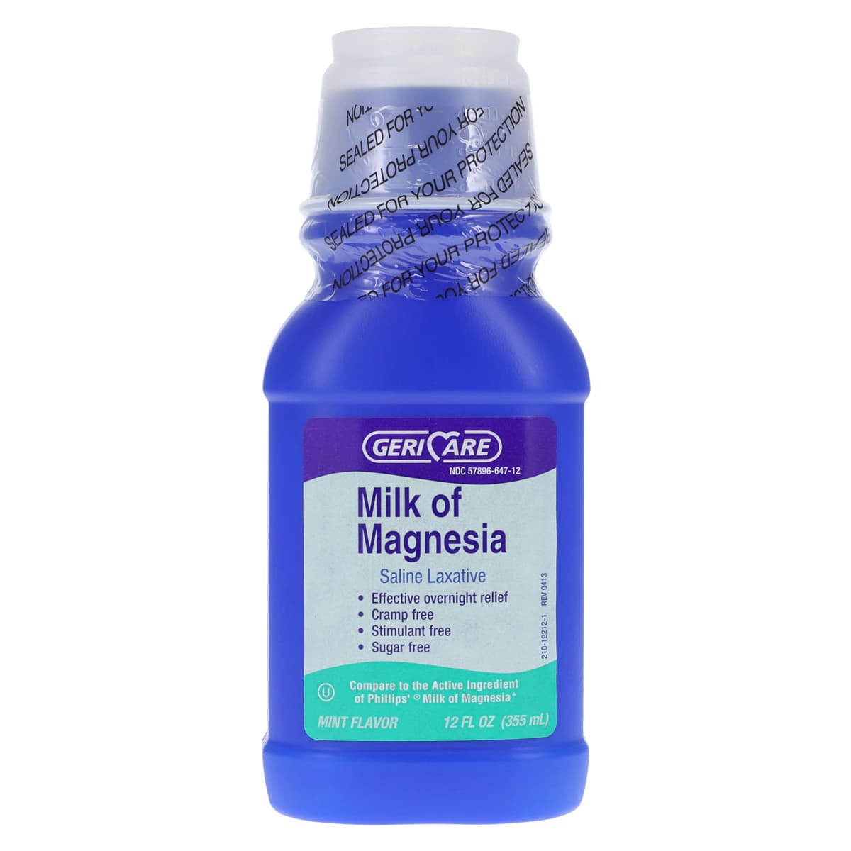 Geri-Care Milk of Magnesia Oral Liquid, Mint Flavor, 1200 mg/15 mL, 12 oz Bottle - Milk of Magnesia Oral Liq Mint - Image 1