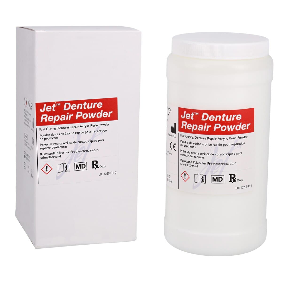 Lang Dental Jet Denture Repair Acrylic Powder, Clear, 1 lb (454 g), 1230-CLR thumbnail 2