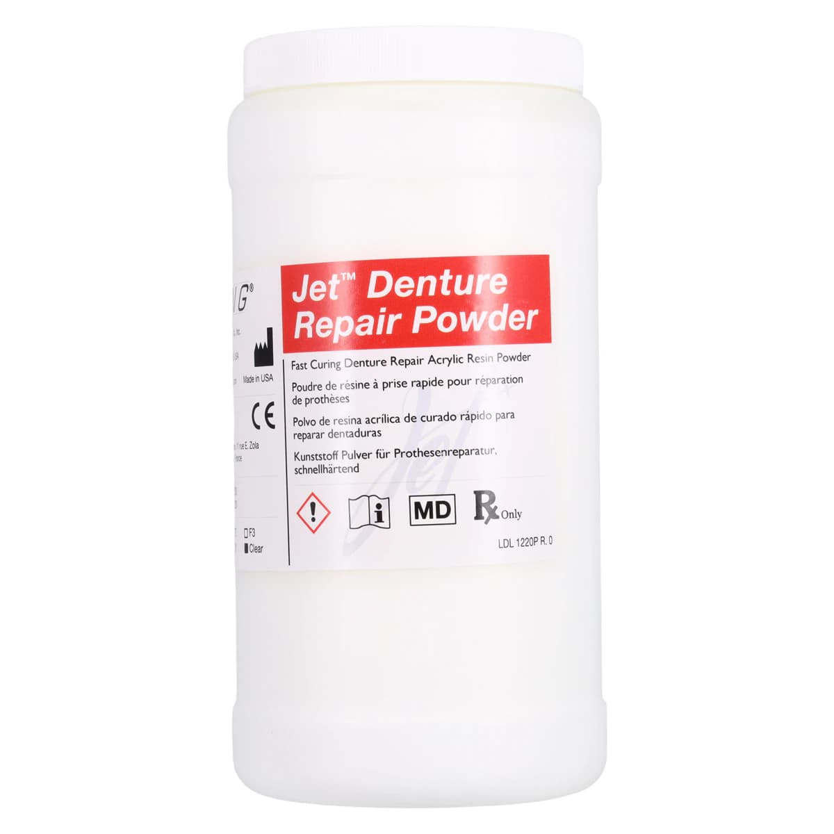 Lang Dental Jet Denture Repair Acrylic Powder, Clear, 1 lb (454 g), 1230-CLR thumbnail 3
