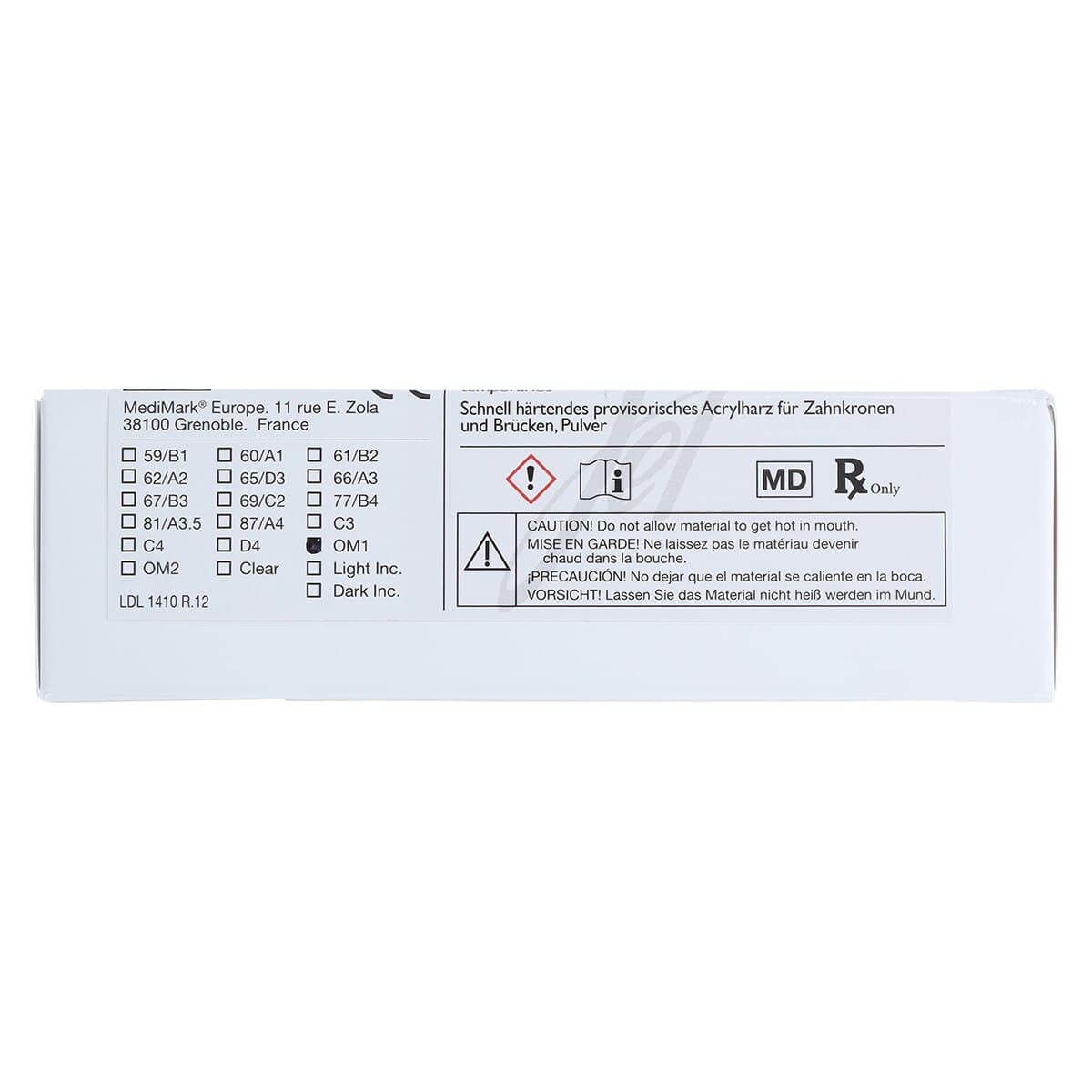 Jet Tooth Shade Temporary Crown & Bridge Acrylic Resin Powder, Shade OM1, 2 oz, 1410OM1 thumbnail 6