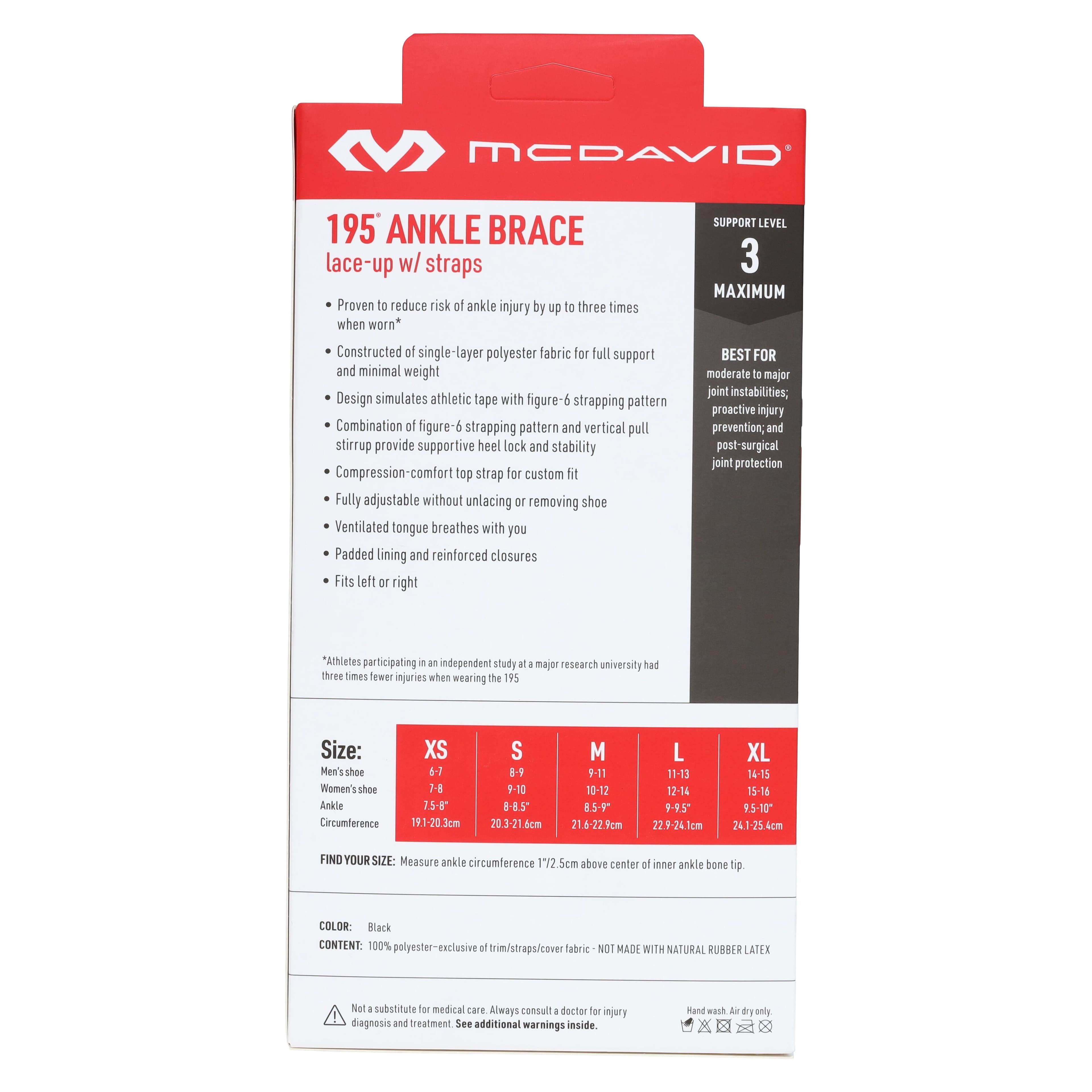 McDavid Ankle Support Brace with Strap, Polyester, Large (Men's 11-13 / Women's 12-14), 9-9.5" Ankle Size thumbnail 8