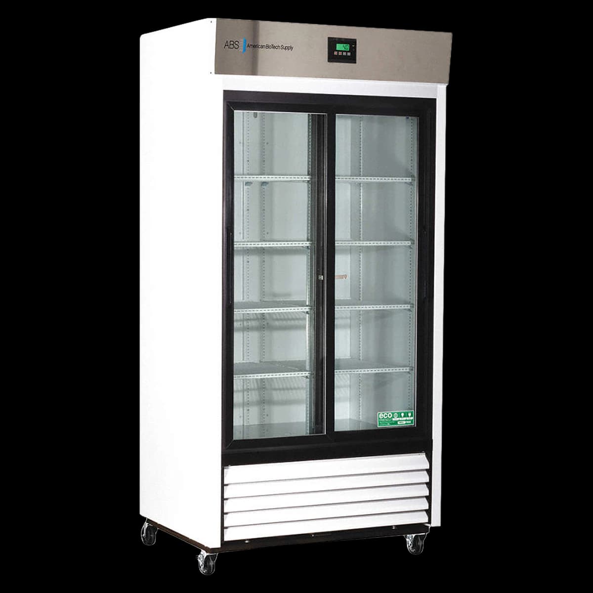 American Biotech Supply Lab Refrigerator, Glass Door, 33 Cu Ft, 2 Sliding Doors, 1-10°C, Cycle Defrost, 01KT0J0A8AV6JSPK8M5ZJ1NQDC - Lab Fridge Gls Door 33CF Dig - Image 1