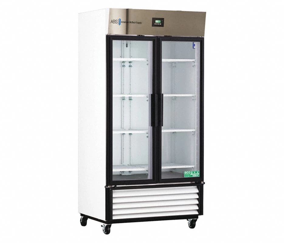 American Biotech Supply Lab Refrigerator, Glass Door, 35 Cu Ft, 2 Doors, Right Hinge, 1-10°C, Cycle Defrost, 01KT0J09P371RS0C6HQ26W879D - Lab Fridge Gls Door 35CF Dig - Image 1