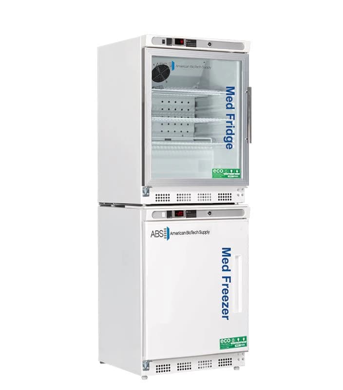 American Biotech Supply Dual Temp Laboratory Refrigerator/Freezer, 4.6 Cu Ft Refrigerator / 4.2 Cu Ft Freezer, 2 Doors, Left Hinge, -15 to -25C Freezer, Cycle Defrost - Dual Temp Fridge/Freezer G 9CF - Image 1