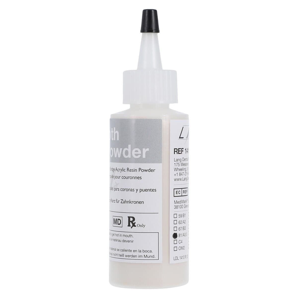 Jet Tooth Shade Acrylic Powder, Shade A3.5, Self-Cure, 2 oz Refill thumbnail 4