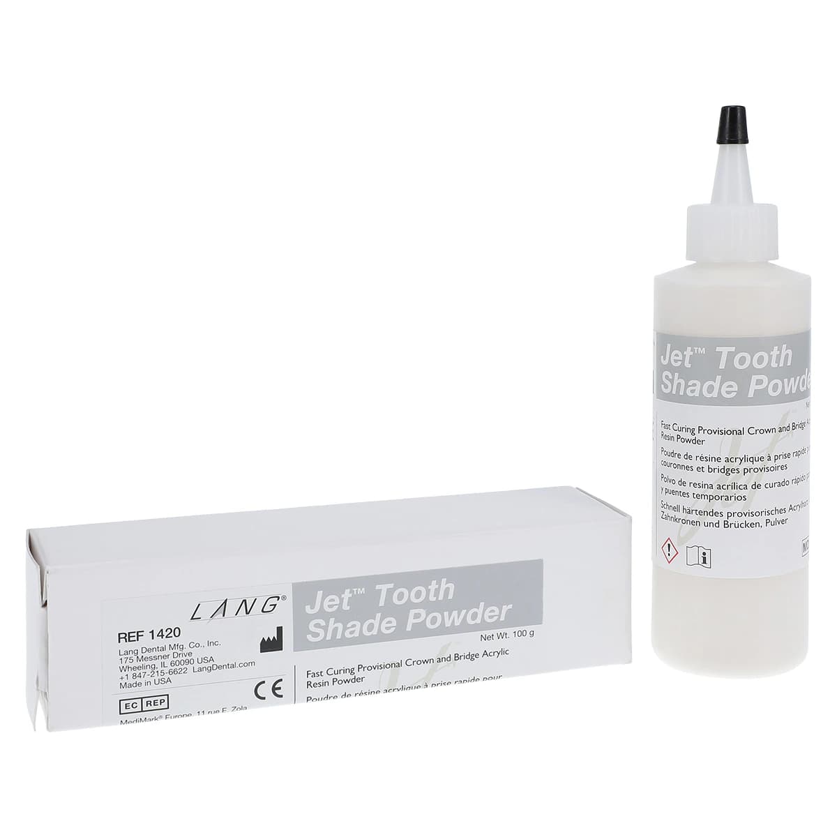 Jet Tooth Shade Acrylic Powder, Shade B3, Self-Cure, 4 oz Refill - Jet Tooth Shade Acrylic Powder - Image 1
