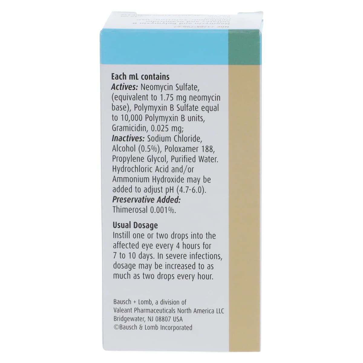 Neomycin/Polymyxin B Sulfate/Gramicidin Ophthalmic Solution, 10mL Bottle, Bausch thumbnail 9