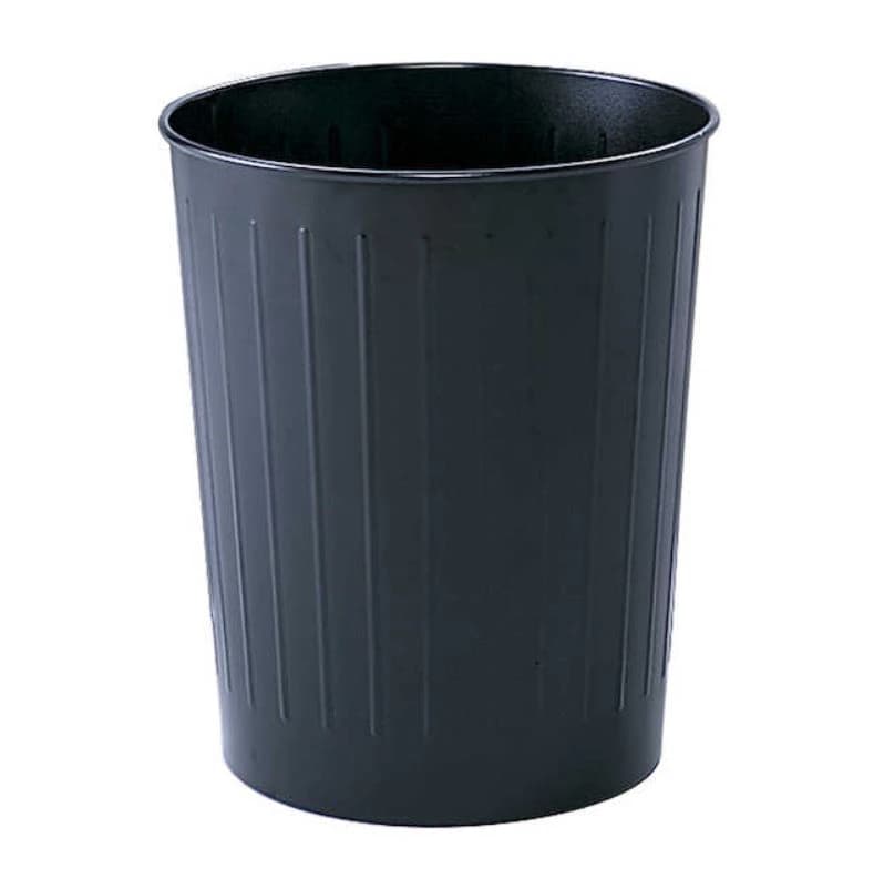 Safco Products Fire Resistant Round Steel Waste Receptacle, 6 Gallon, 6/Case - Receptacle Round Steel 6gal - Image 1