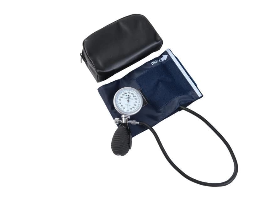 Mabis Caliber Aneroid Blood Pressure Monitor, Palm, Blue Latex, Dial Display - Aneroid B/P Caliber Palm - Image 1
