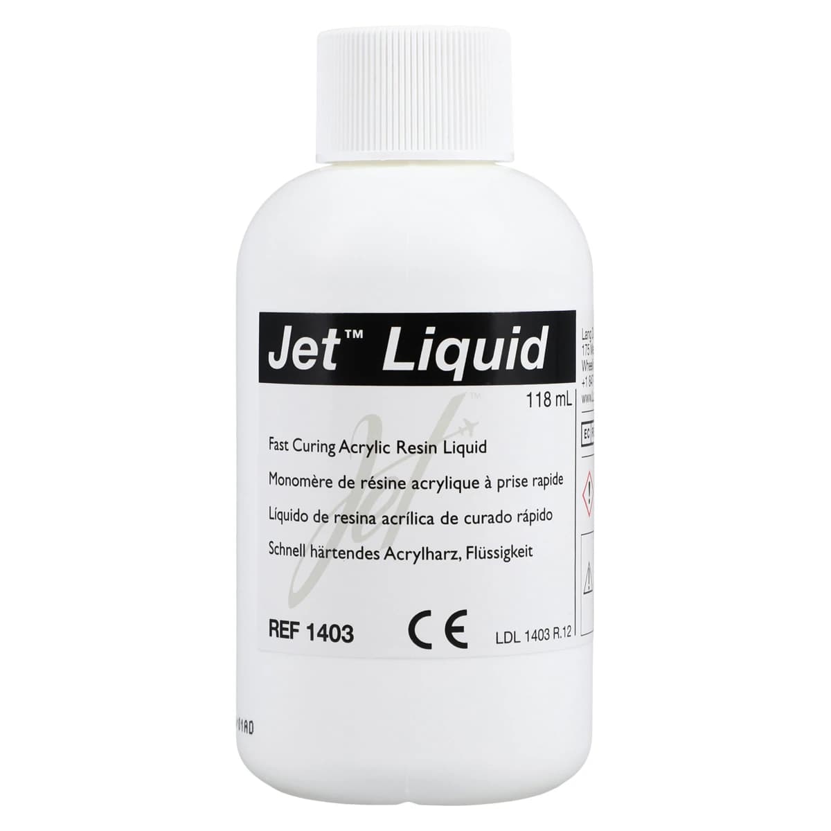 Lang Dental Jet Tooth Shade Self-Curing Acrylic Kit, 6/1 (6 x 45g Powder, 118ml Liquid), 1493R thumbnail 3