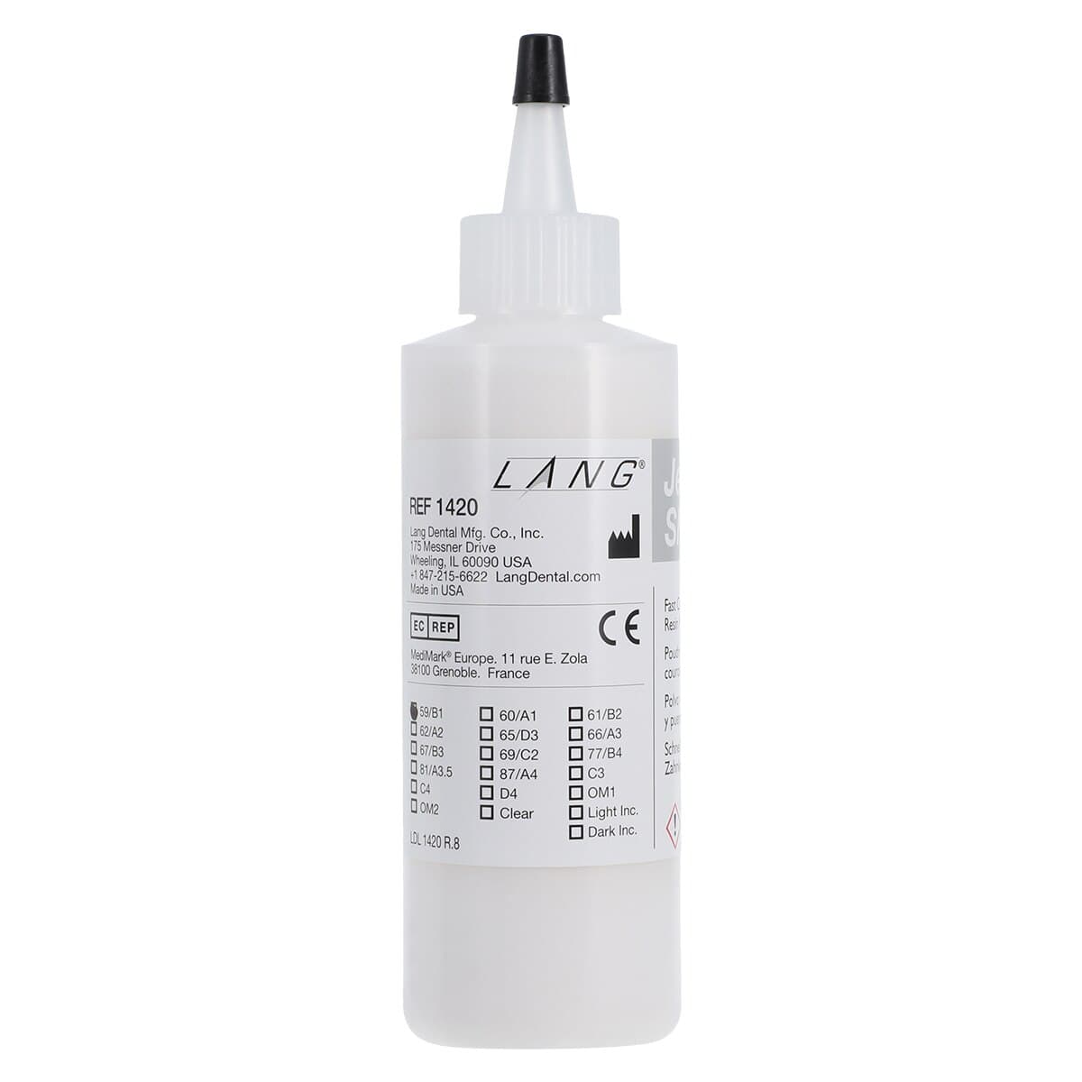 Jet Tooth Shade Acrylic Powder, Shade B1, Self-Cure Temporary Material Refill, 4 oz Bottle thumbnail 3