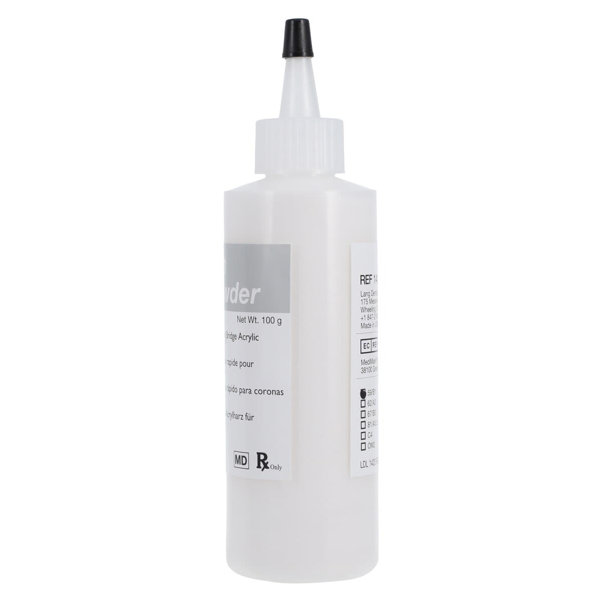 Jet Tooth Shade Acrylic Powder, Shade B1, Self-Cure Temporary Material Refill, 4 oz Bottle thumbnail 4