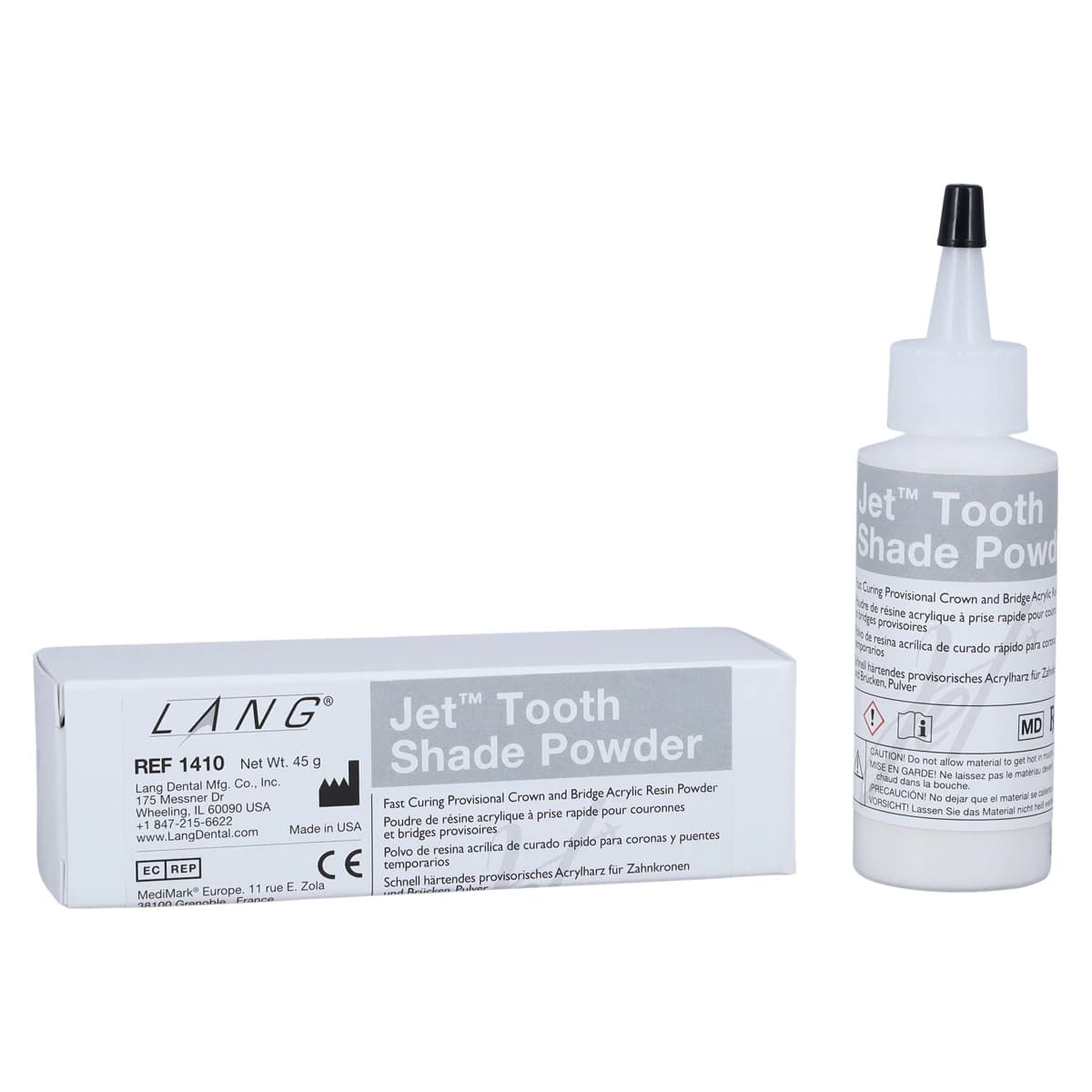 Jet Tooth Shade Temporary Crown & Bridge Acrylic Resin Powder, Shade OM2, 2 oz Bottle, 1/Pk, 1410-OM2 thumbnail 2