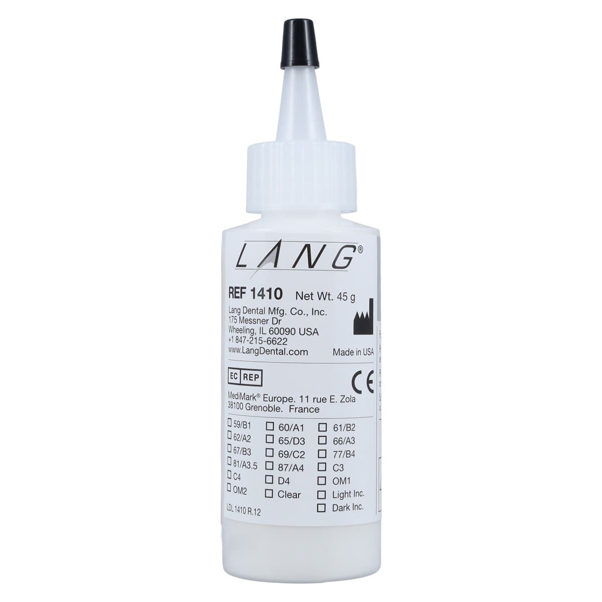 Jet Tooth Shade Temporary Crown & Bridge Acrylic Resin Powder, Shade OM2, 2 oz Bottle, 1/Pk, 1410-OM2 thumbnail 5