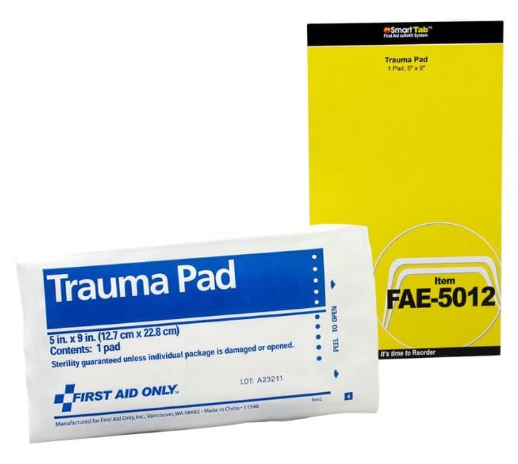 Asherman Cotton Trauma Pad, 5" x 9", Sterile, Refill, Moisture Resistant - Pad Trauma - Image 1