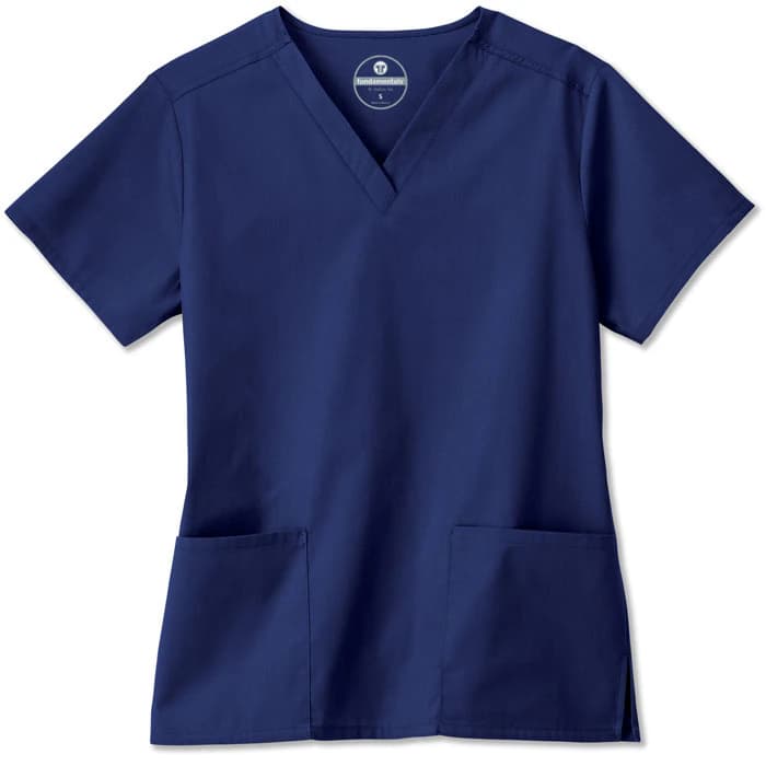 White Swan Fundamentals Scrub Top, Ladies V-Neck, Short Sleeves, Navy, 3X-Large, Style 14700 - Scrub Top Ladies V Neck - Image 1