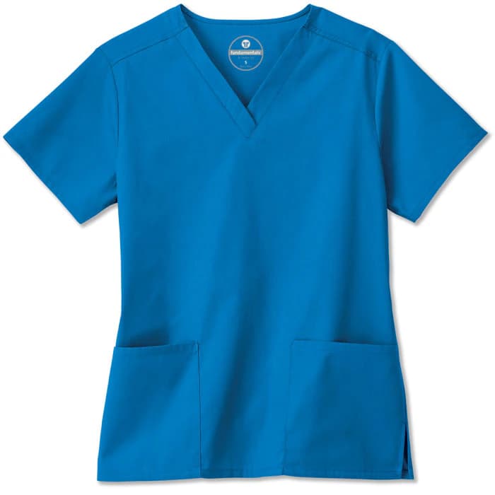 White Swan Fundamentals Scrub Top, Ladies V-Neck, Short Sleeves, Royal Blue, 2X Small, 14700 - Scrub Top Ladies V Neck - Image 1