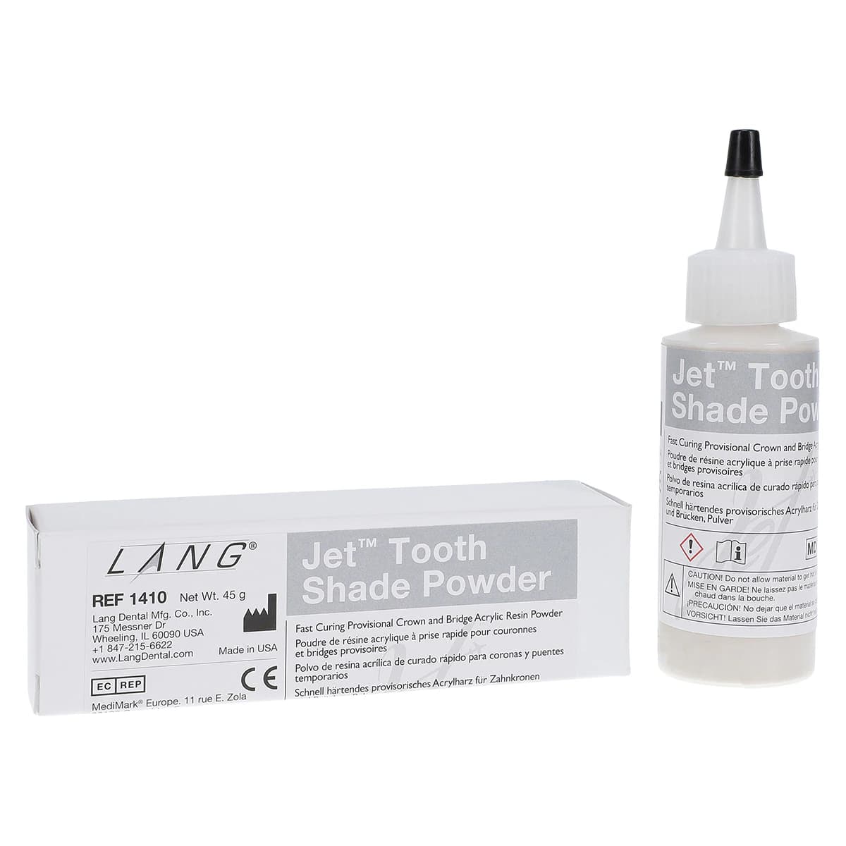 Jet Tooth Shade Acrylic Powder, Shade C3, 2 oz (1410-C3) - Jet Tooth Shade Acrylic Powder C3 2oz - Image 1