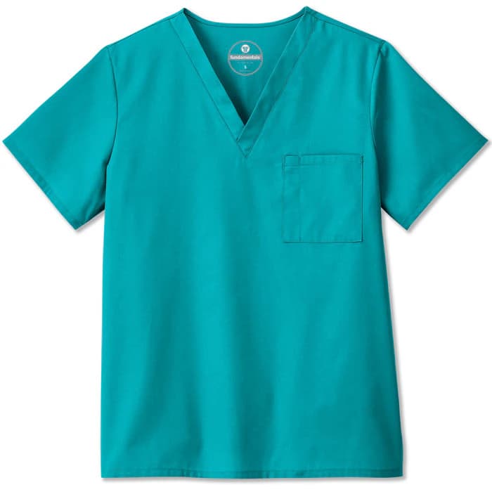 White Swan Fundamentals Unisex V-Neck Scrub Top, Teal, 4X Large, 14900 - Scrub Top Unisex V-Neck - Image 1