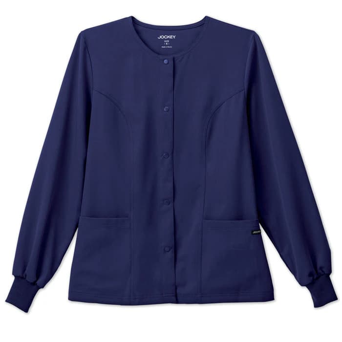 Jockey Ladies Warm-Up Jacket, Snap Front, 2 Pockets, 2X Large, New Navy - Jacket Ladies Snap Front - Image 1