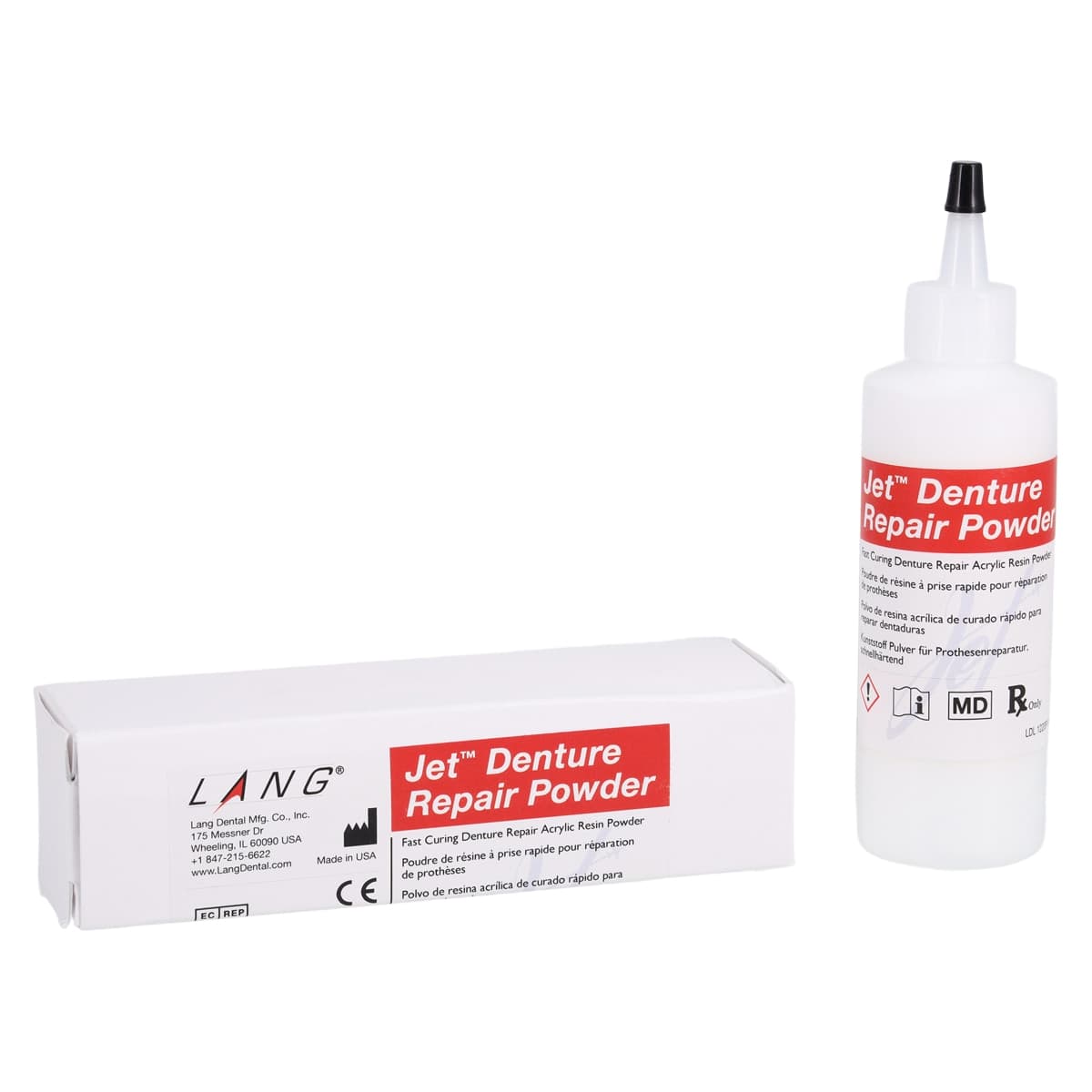 Lang Dental Jet Denture Repair Acrylic Powder, Clear, 4 oz (113 g), 1/Pk, 1220-CLR - Jet Powder, 4 oz, Misc., 1220-CLR - Image 1