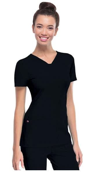 HeartSoul PitterPat V-Neck Scrub Top, Women's, Black, X-Large, 20710 - HeartSoul PitterPat VNeck Top - Image 1