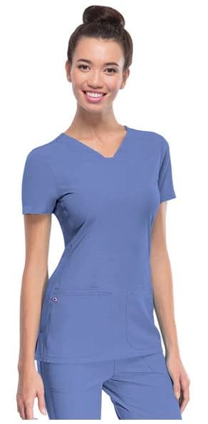 HeartSoul PitterPat V-Neck Scrub Top, Women's, 3X-Large, Ceil 20710 - HeartSoul PitterPat VNeck Top - Image 1