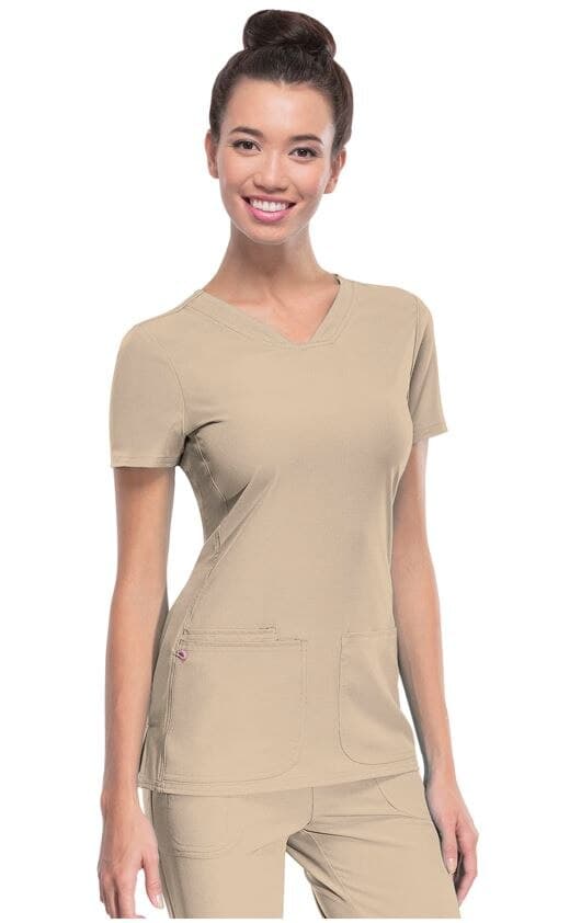 HeartSoul PitterPat V-Neck Scrub Top, Women's, Khaki, X-Large, Style 20710 - HeartSoul PitterPat VNeck Top - Image 1