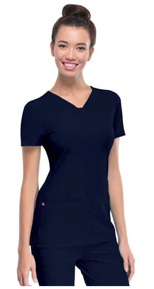 HeartSoul PitterPat V-Neck Scrub Top, Women's, Navy, X-Small, 20710 - HeartSoul PitterPat VNeck Top - Image 1