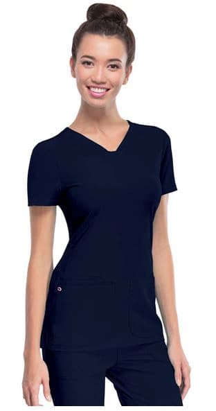 HeartSoul PitterPat V-Neck Scrub Top, Women's, Navy, 2X Large, 20710 - HeartSoul PitterPat VNeck Top - Image 1