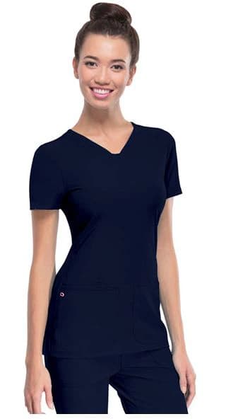HeartSoul PitterPat V-Neck Scrub Top, Womens, Navy, 3X Large, 20710 - HeartSoul PitterPat VNeck Top - Image 1