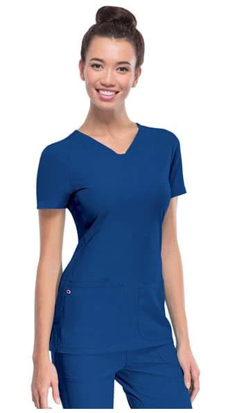 HeartSoul PitterPat V-Neck Scrub Top, Short Sleeves, Medium, Royal Blue, 20710 - HeartSoul PitterPat VNeck Top - Image 1