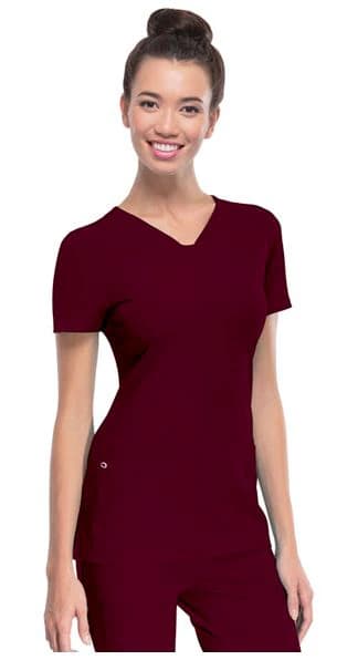HeartSoul PitterPat V-Neck Scrub Top, Wine, Small, Womens, 20710 - HeartSoul PitterPat VNeck Top - Image 1