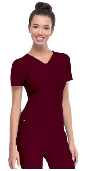 HeartSoul PitterPat V-Neck Scrub Top, Womens, Wine, 2X Large, 20710 - HeartSoul PitterPat VNeck Top - Image 1