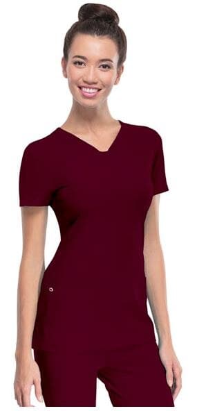HeartSoul PitterPat V-Neck Scrub Top, Women's, Wine, 3X-Large, Style 20710 - HeartSoul PitterPat VNeck Top - Image 1