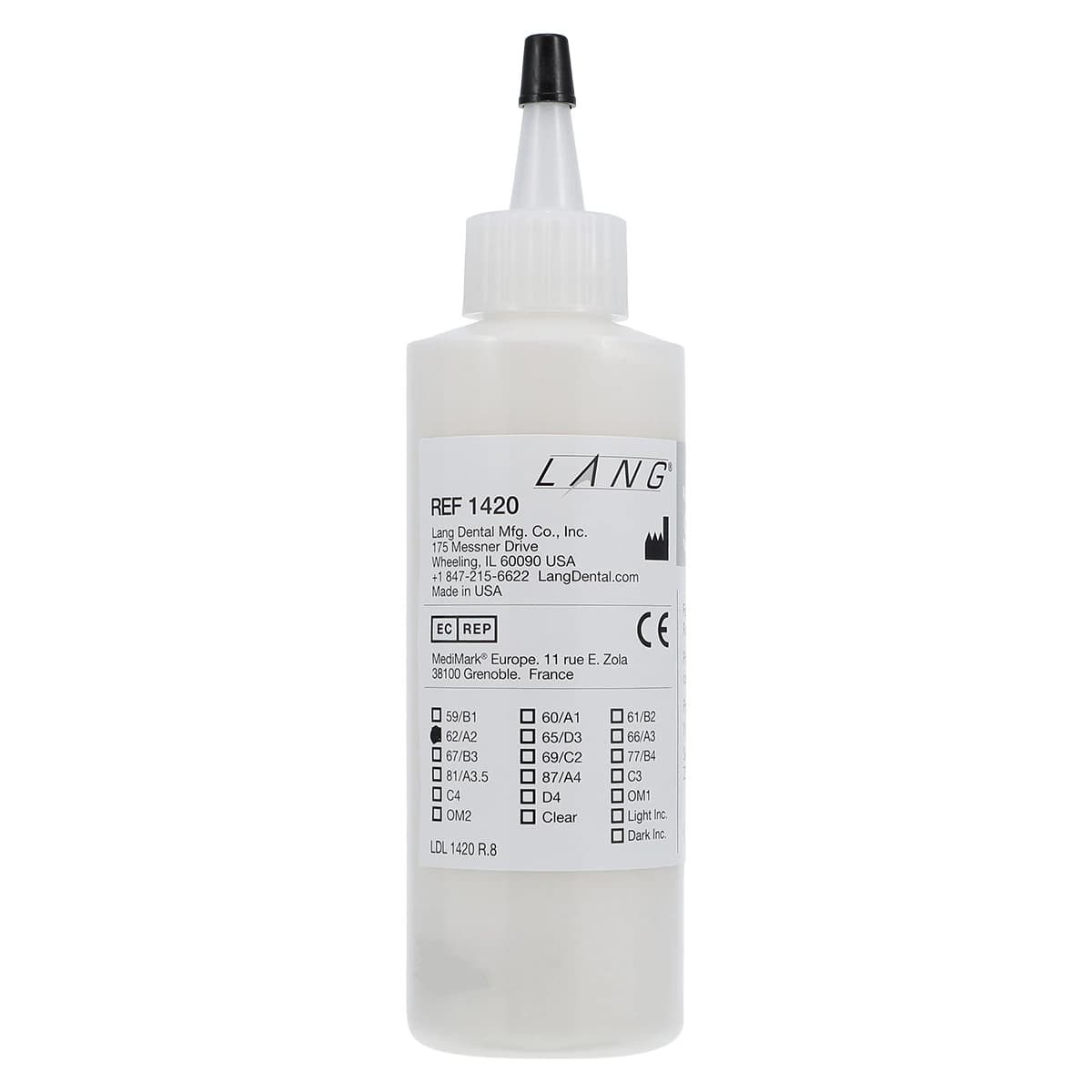 Jet Tooth Shade Acrylic Powder, Shade A2, Self-Cure, 4 oz Refill Bottle thumbnail 4