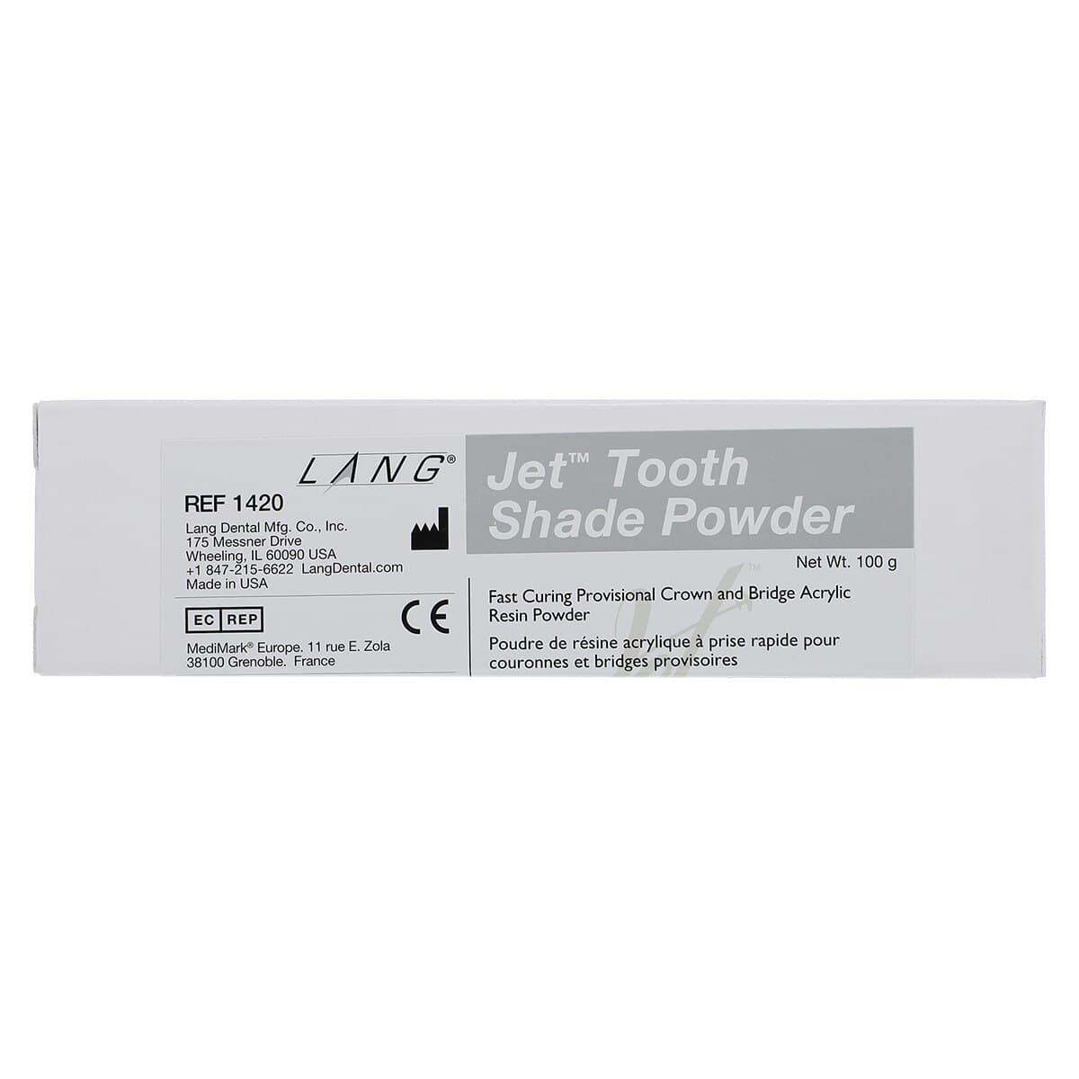 Jet Tooth Shade Acrylic Powder, Shade A2, Self-Cure, 4 oz Refill Bottle thumbnail 5
