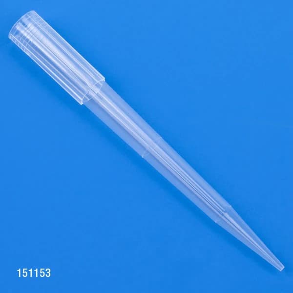 Globe Scientific Pipette Tip, 100-1250 µL, Graduated, Extended Length, Sterile, Natural, 576/Case (6x96 Racked) - Tip Pipette Universal Natural - Image 1