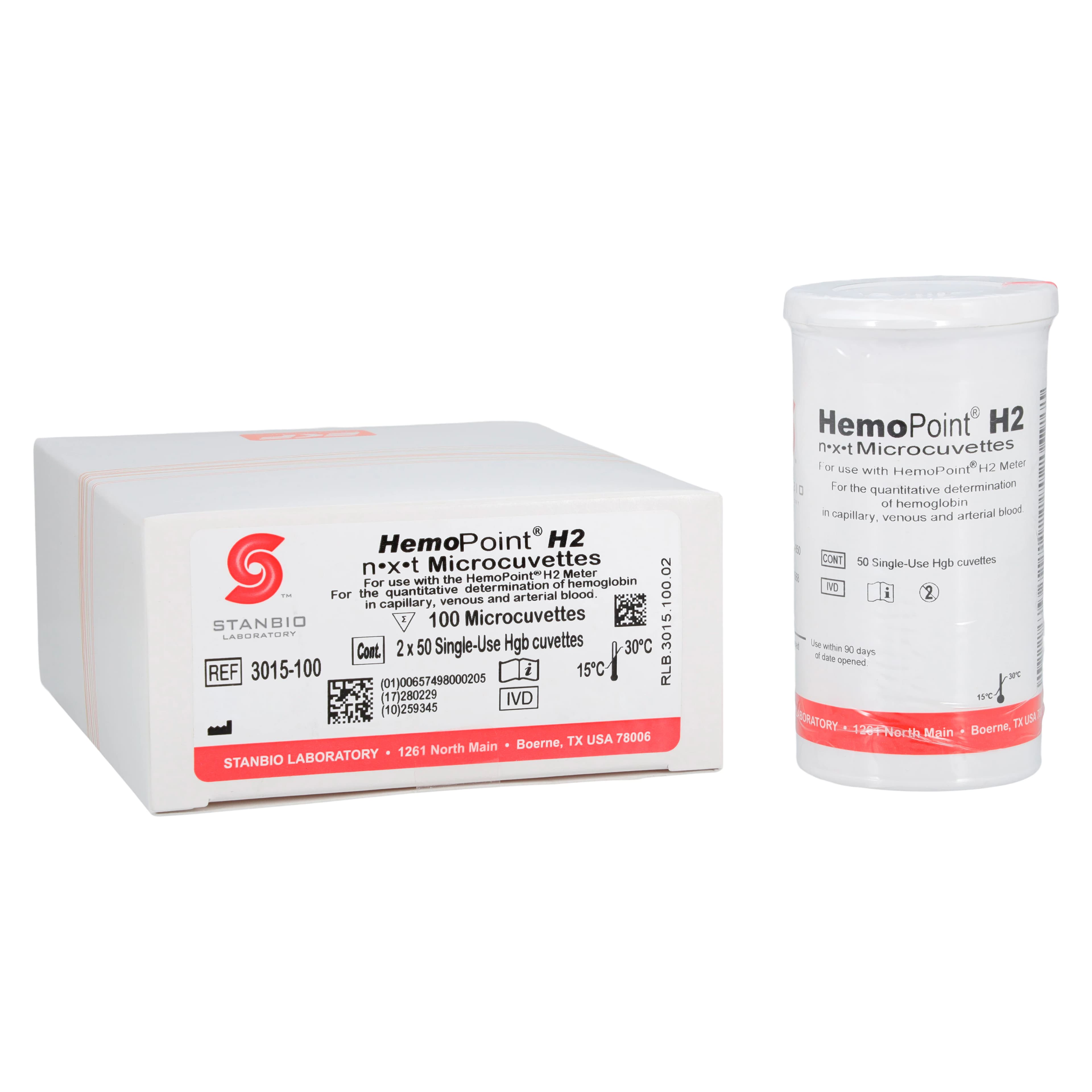 HemoPoint H2 Microcuvettes Test Kit, CLIA Waived, 100 Tests/Package - HemoPoint H2 Microcuvettes - Image 1