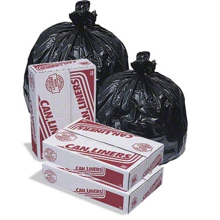 Pitt Plastics X-Heavy Trash Liner, Black, 40-45 Gallon, 40" x 48", 16 Micron, 250/Case - Liner Trash 40x48 16mic XHeavy - Image 1