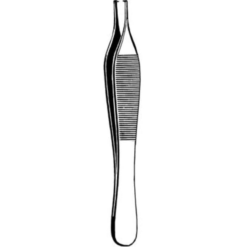Sklar Adson Delicate Tissue Forceps, 4-3/4" Stainless Steel, 12/Box - Forcep Delicate Adson Disp - Image 1