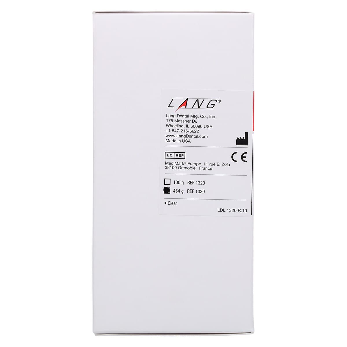 Lang Dental Ortho-Jet Self-Curing Acrylic Resin Powder, Clear, 454 g (1 lb) Bottle, 1330-CLR thumbnail 5